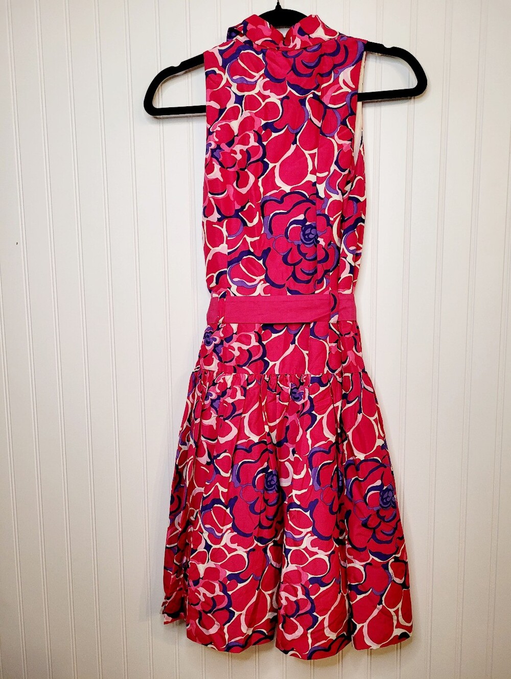 RARE Vintage Lilly Pulitzer WHITE TAG Silk/Cotton Floral Dress Sz 4 Crinoline - Picture 3 of 12